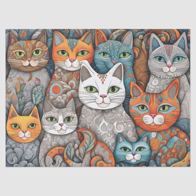 calming cats tissue paper (Front)