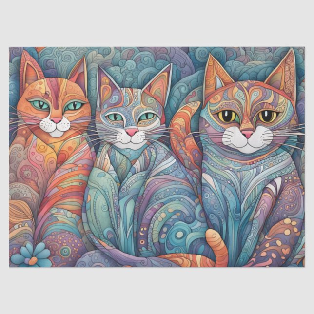calming cats tissue paper (Front)