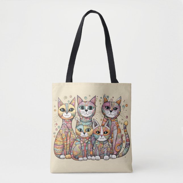 calming cats tote bag (Front)