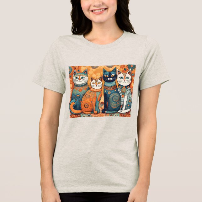 calming cats Tri-Blend Shirt  (Front)