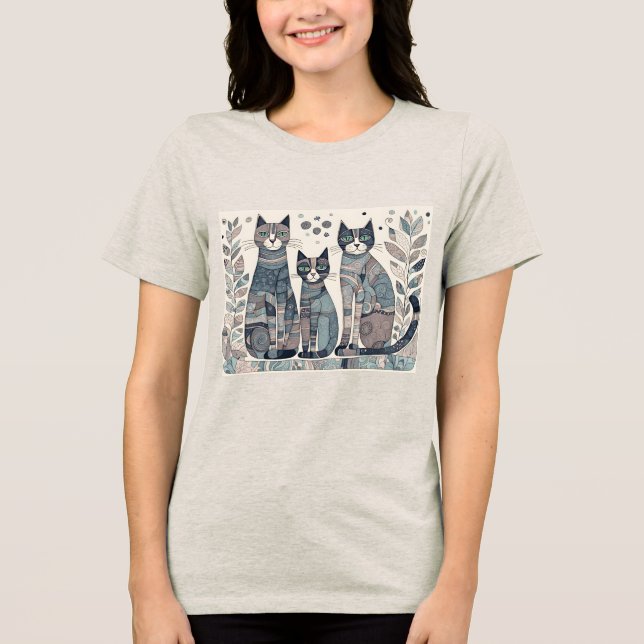 calming cats Tri-Blend Shirt  (Front)