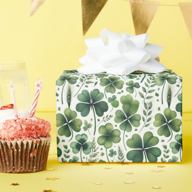 Calming Clovers Wrapping Paper (Birthday Party)