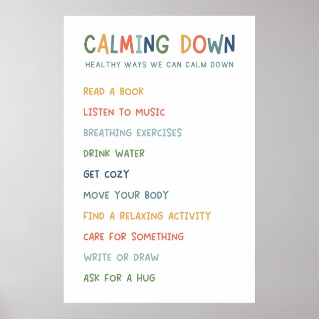 Calming Corner Classroom Poster (Front)