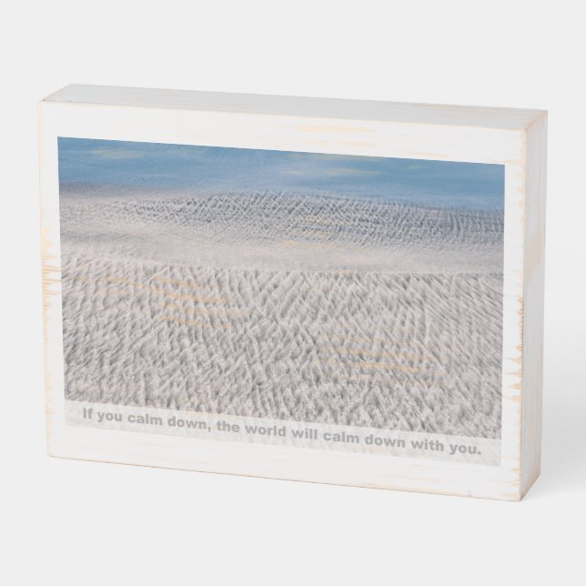 Calming down   wooden box sign (Angled Horizontal)