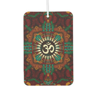 Calming Earth Batik Gold Om Meditation Symbol Air Freshener