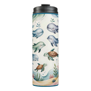 Calming Gentle Ocean Whale Dolphins Water Bottle