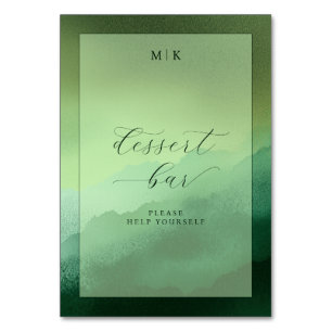Calming Green Dessert Bar Sign Table Number
