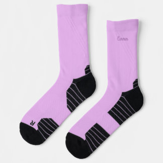 Calming Lavender Solid Color Name Athletic Socks