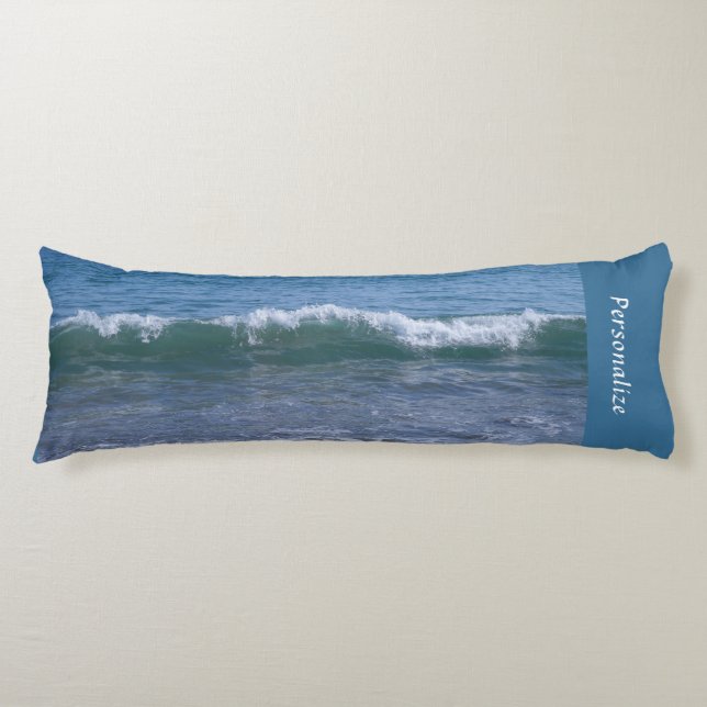 Calming Ocean Waves Tide Blue Personalized Bedding Body Pillow (Front)