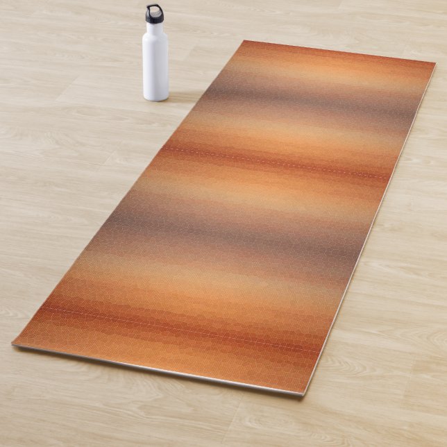 Calming Ombre Gradient Orange Sunset Mosaic Look Yoga Mat (In Situ)