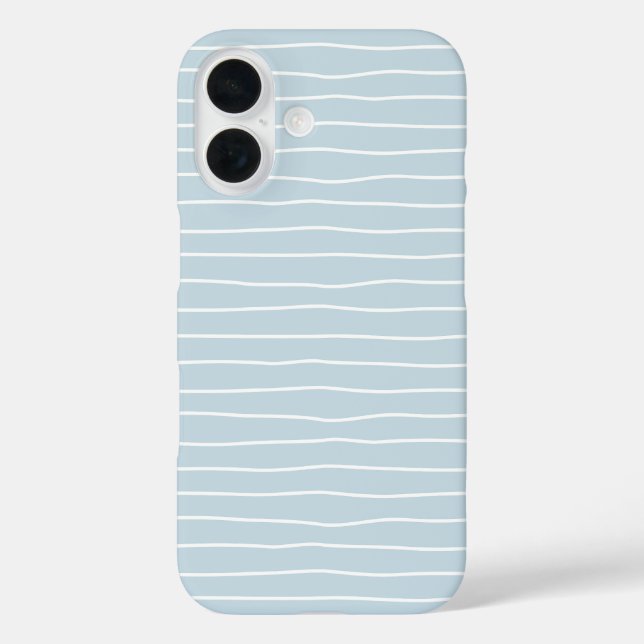 Calming Pastel Blue Ocean Waves Geometric Linear Case-Mate iPhone Case (Back)