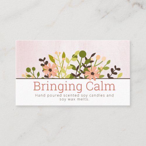Calming Pink Scented Candle And Soy Wax Melt Business Card