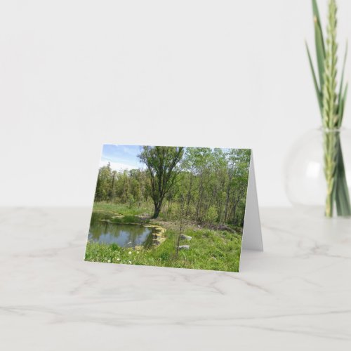 Calming Pond Landscape Holiday Card