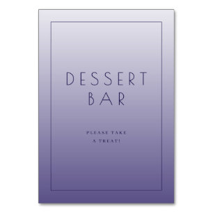 Calming Purple Minimalist Dessert Bar Sign Table Number