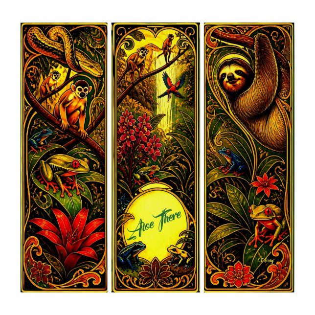 Calming Rainforest  - Strength  3-36x12 each Triptych (Front)