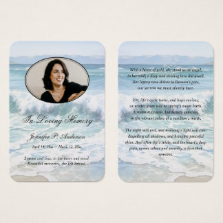Calming Seashore Memorial Photo Cards