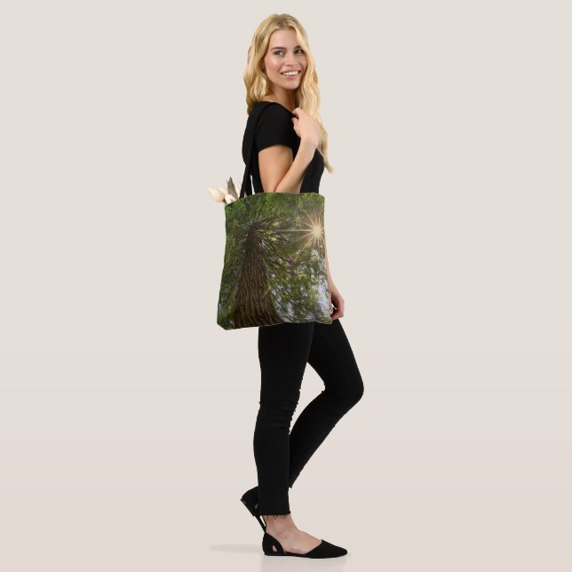 Calming Sequoia With Sunburst Nature Large Photo Tote Bag (On Model)