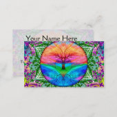 Calming Tree of Life in Rainbow Colors Business Card (Front/Back)