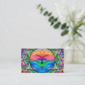Calming Tree of Life in Rainbow Colors Business Card (Standing Front)
