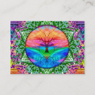 Calming Tree of Life in Rainbow Colors Business Card