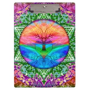 Calming Tree of Life in Rainbow Colors Clipboard