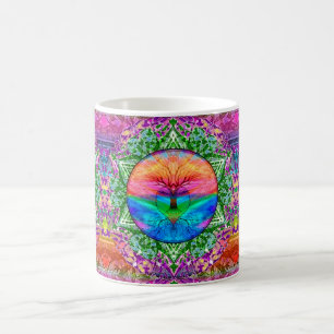 Calming Tree of Life in Rainbow Colors Coffee Mug