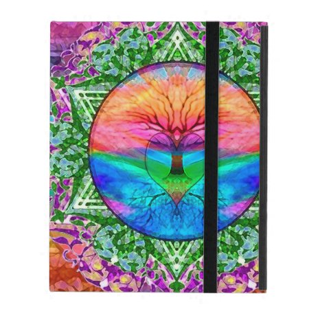 Calming Tree Of Life In Rainbow Colors Ipad Folio Case