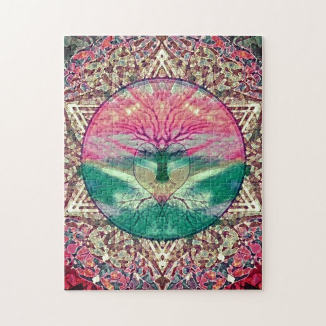 Calming Tree of Life in Rainbow Colors Jigsaw Puzzle (Vertical)