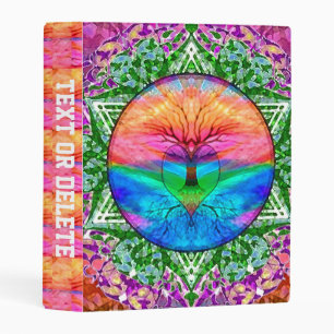 Calming Tree of Life in Rainbow Colors \ Mini Binder