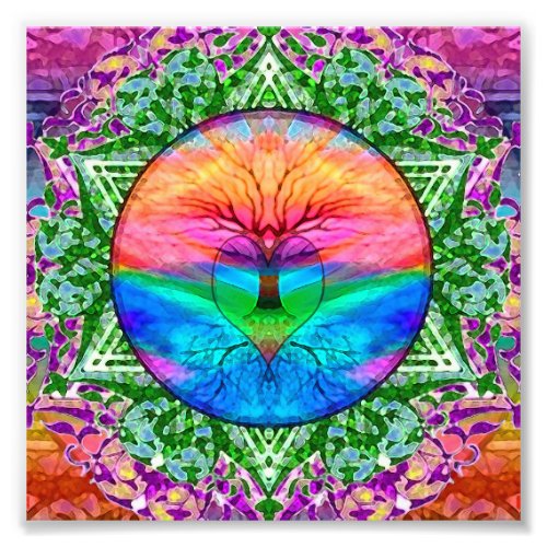 Calming Tree of Life in Rainbow Colors Photo Print