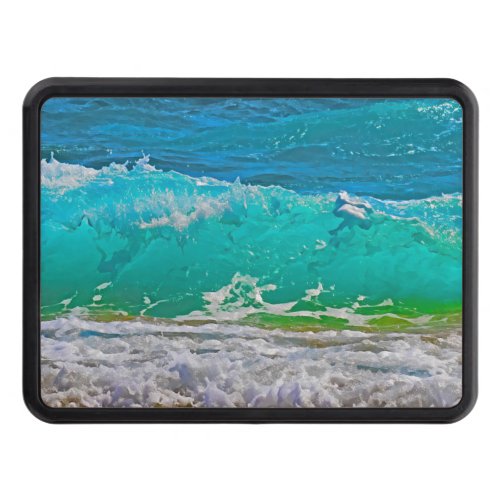 Calming Turquoise Beach Waves Art Hitch Cover