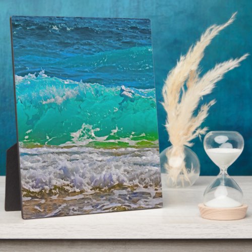 Calming Turquoise Beach Waves Art Plaque
