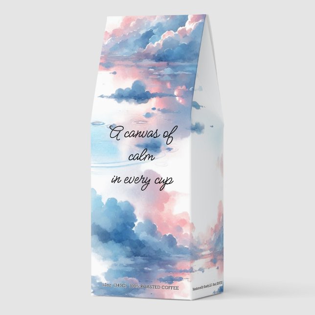 Calming Watercolor Sky Roast Coffee Bag  (Front)