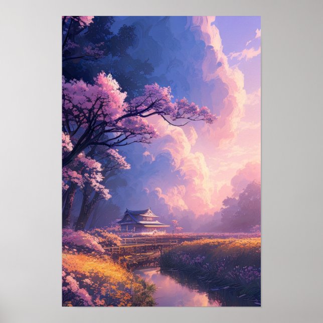 Calmness in the Japanese Countryside Poster (Front)