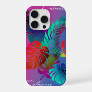 Calmness Vibrant Tropical Leaves Modern Aesthetic iPhone 15 Pro Case