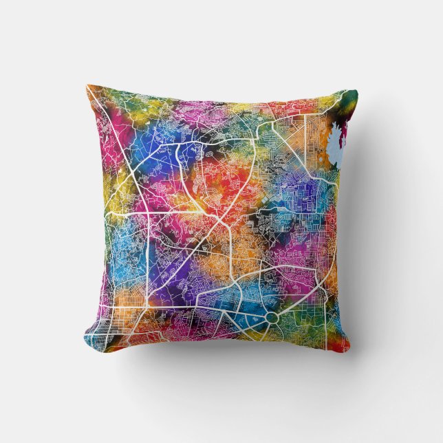 Caloocan Philippines City Map Throw Pillow (Front)