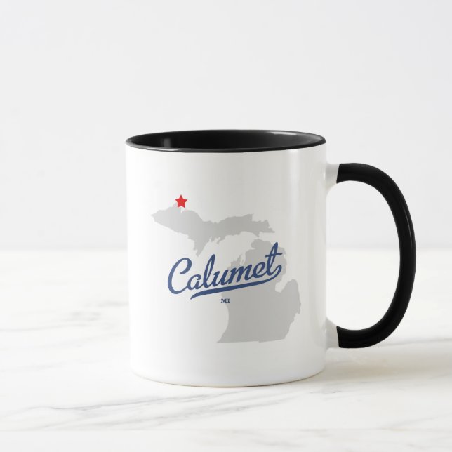 Calumet Michigan MI Shirt Mug (Right)