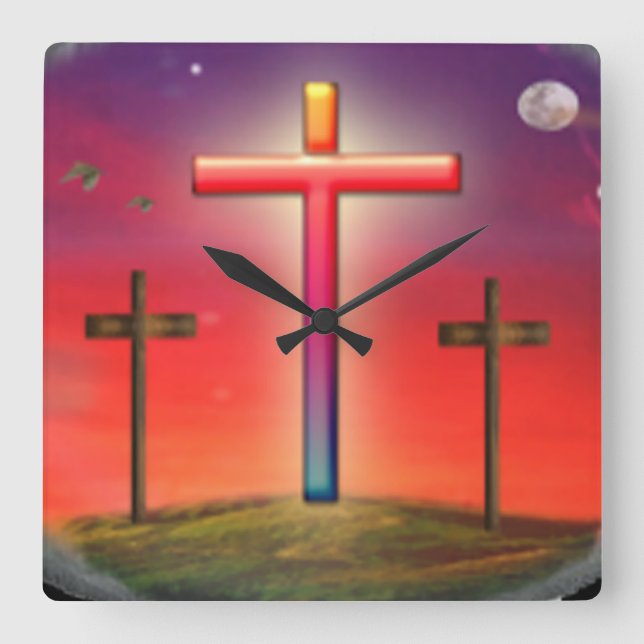 Calvary art products square wall clock (Front)