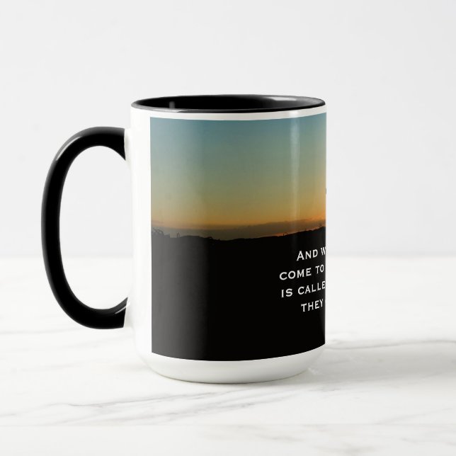 Calvary at Sunset – Luke 23:33 Scripture Art Mug (Left)