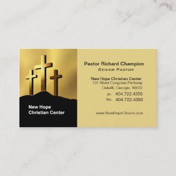 Calvary Crosses Christian Symbol Minister/pastor Business Card by StylishBusinessCards at Zazzle