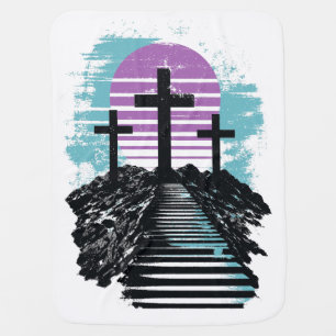 Calvary Golgotha it is finished Modern Christian Baby Blanket