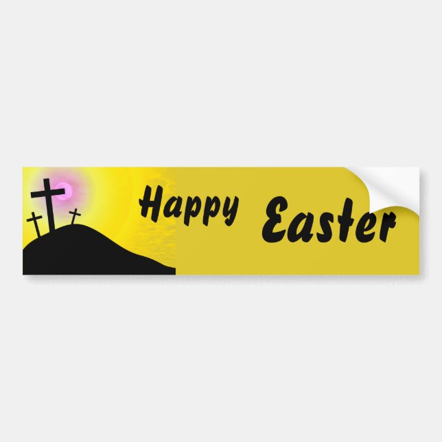 Calvary, Happy, Easter Bumper Sticker (Front)