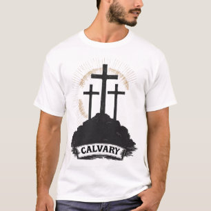 Calvary Hill Jesus Vintage Engraving Faith Tee (1)