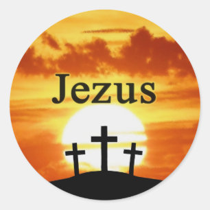 Calvary Sunrise Jezus Classic Round Sticker