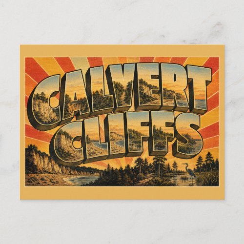 Calvert Cliffs Maryland Fossil Cliffs Forest Art Postcard