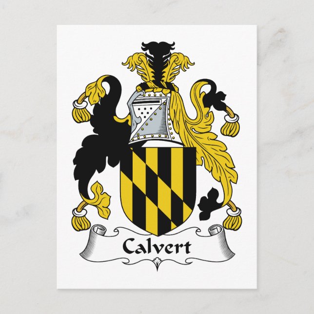 Calvert Family Crest Postcard (Front)