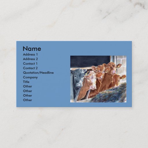 Customizable Calves at Brunch Business Cards