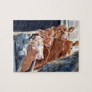 Calves at Brunch Jigsaw Puzzle
