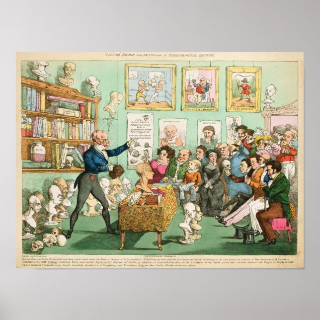 Calves' Heads and Brains; a Phrenological Poster (Front)