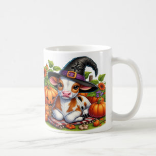 Calves In Witch Hats Surrounded By Pumpkins Coffee Mug